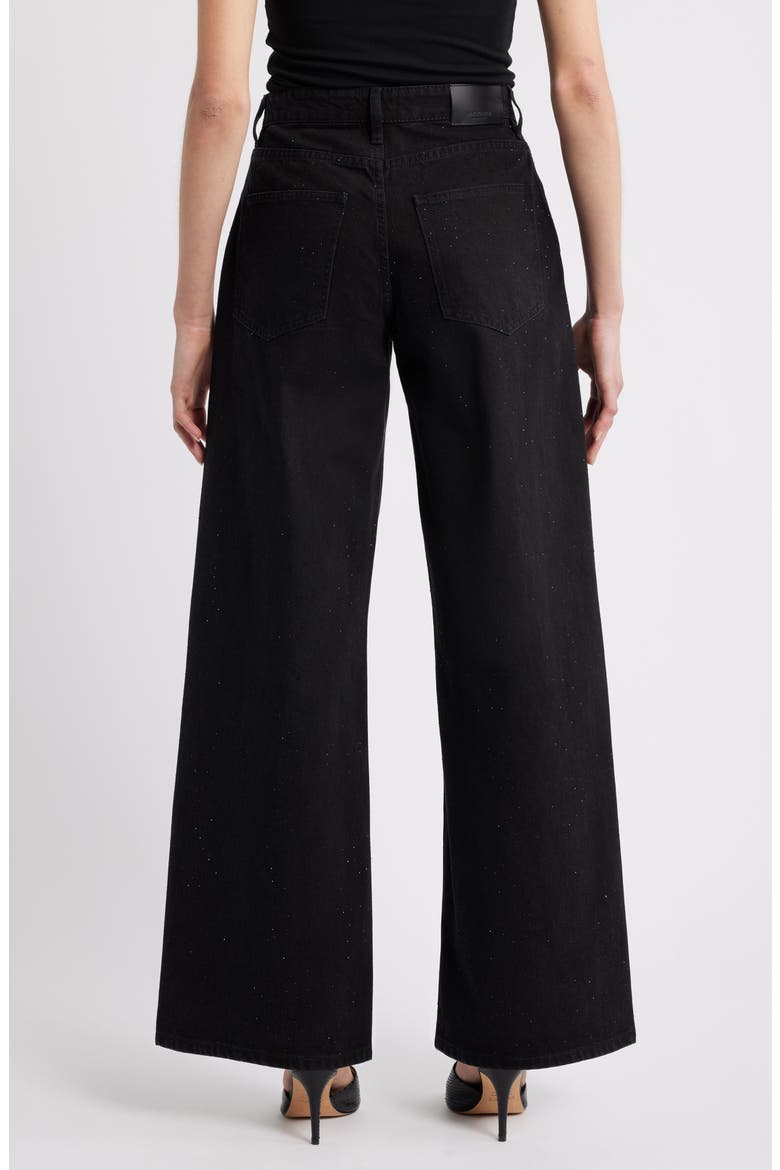 Libra Embellished Wide Leg Jeans, Alternate, color, BLACK DENIM