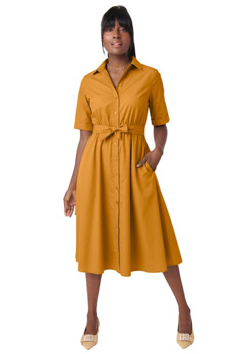 Stretch Poplin Shirtdress (Plus)
