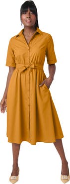 Jessica London Stretch Poplin Shirtdress