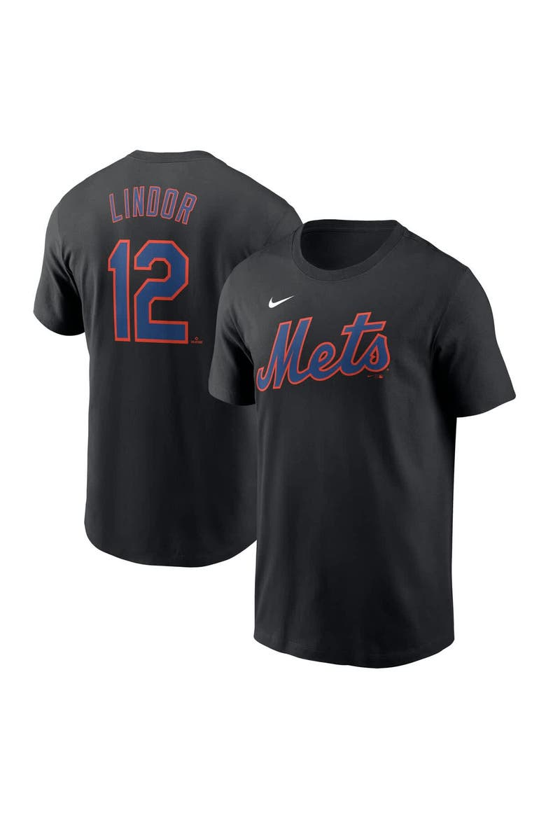 Men's Nike Francisco Lindor Black New York Mets Fuse Name & Number T-Shirt, Main, color, Black