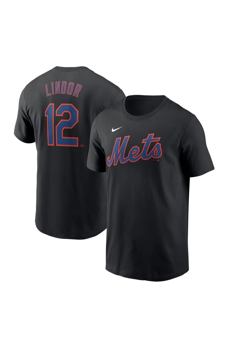Nike Men's Nike Francisco Lindor Black New York Mets Fuse Name & Number T-Shirt, Main, color, Black