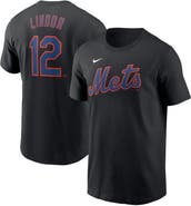 Nike Men's Nike Francisco Lindor Black New York Mets Fuse Name & Number T-Shirt
