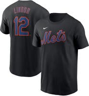 Nike Men's Nike Francisco Lindor Black New York Mets Fuse Name & Number T-Shirt