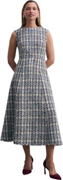 The Fold Tureen Tweed Midi Dress