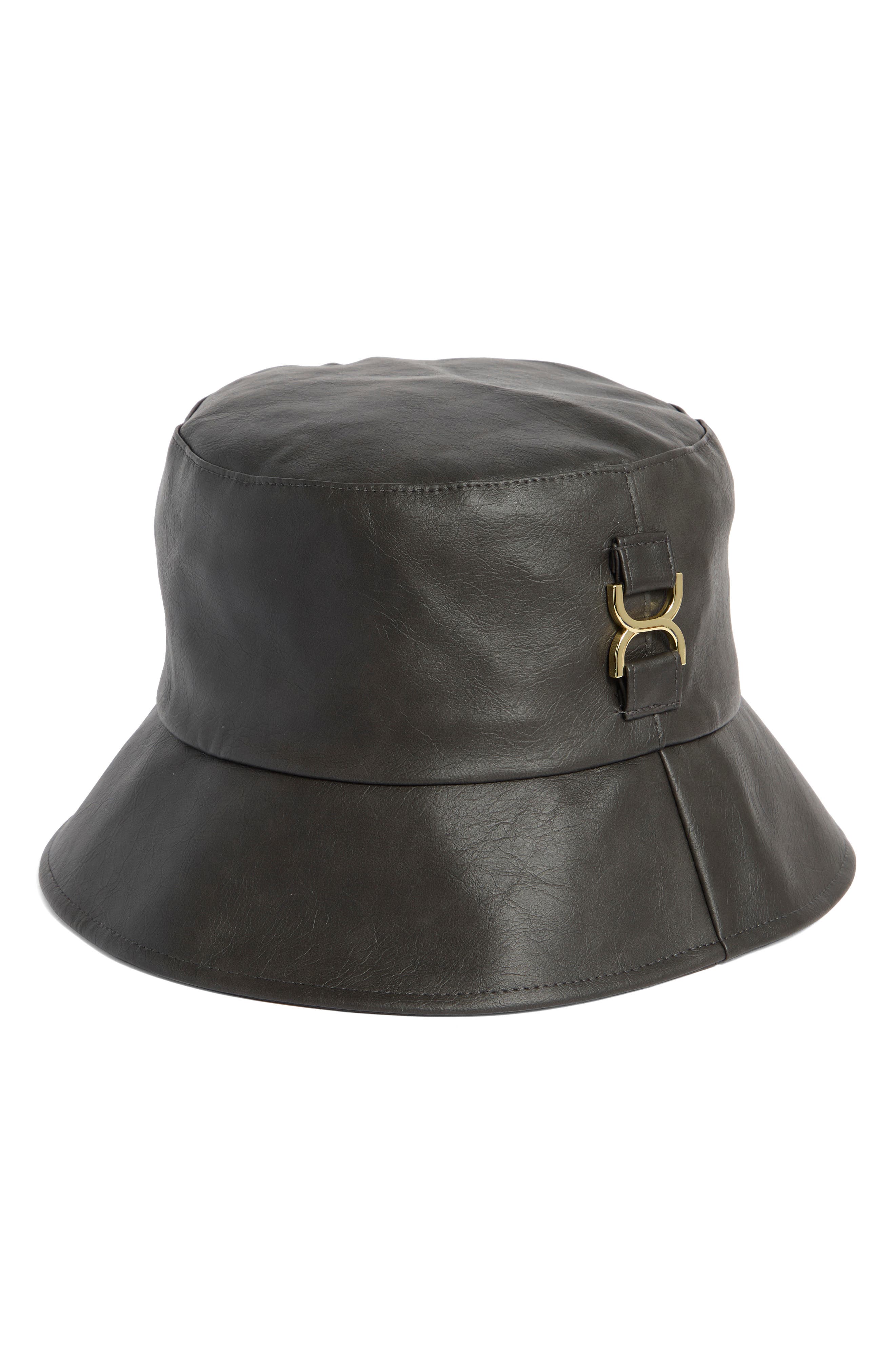BCBG Faux Leather Bucket Hat