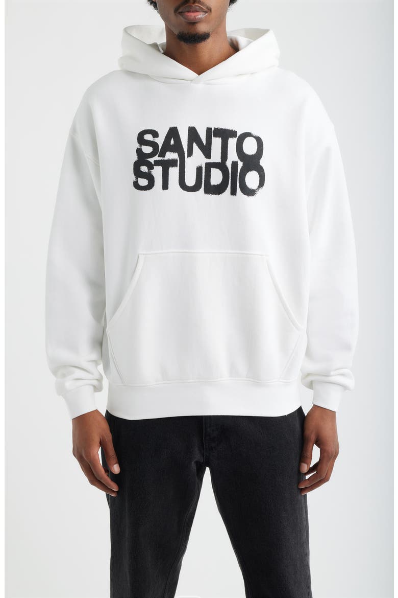 Big Spray Graphic Cotton Hoodie, Main, color, WHITE