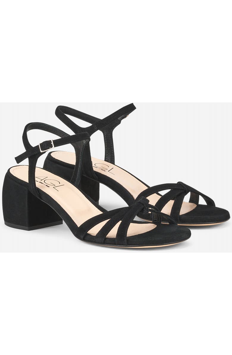 AGL Clio Sandal with Medium Heel, Alternate, color, Black Velour