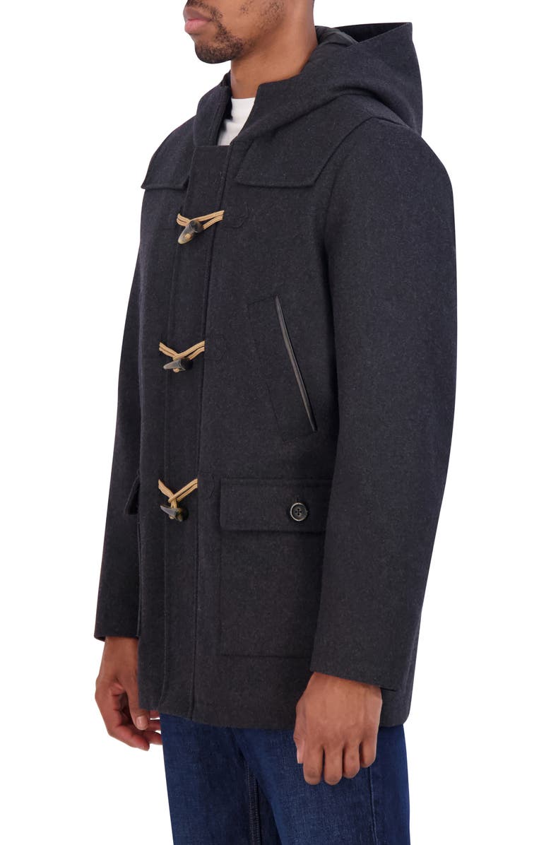 Nautica Toggle Water Resistant Wool Blend Coat, Alternate, color, Charcoal