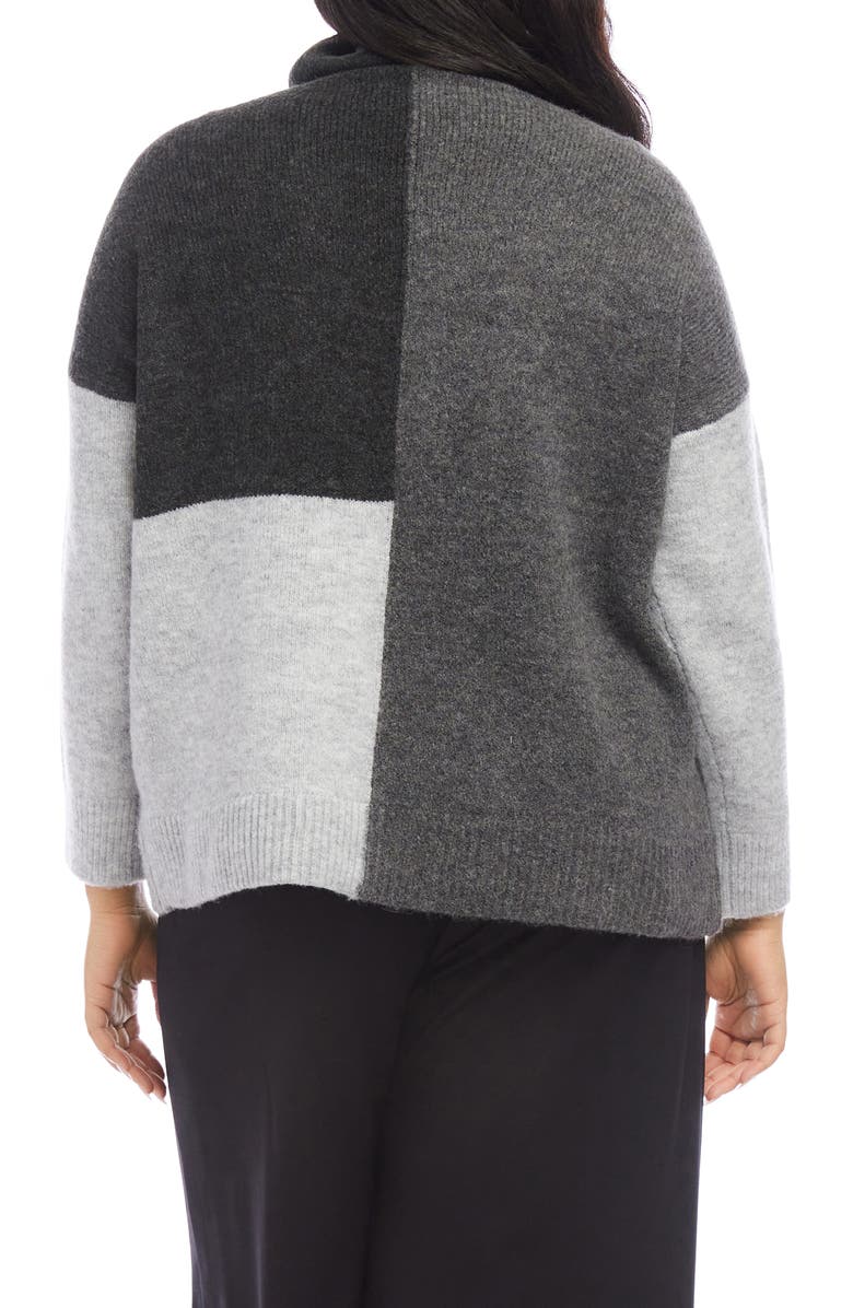 Karen Kane Colorblock Turtleneck Sweater, Alternate, color, 