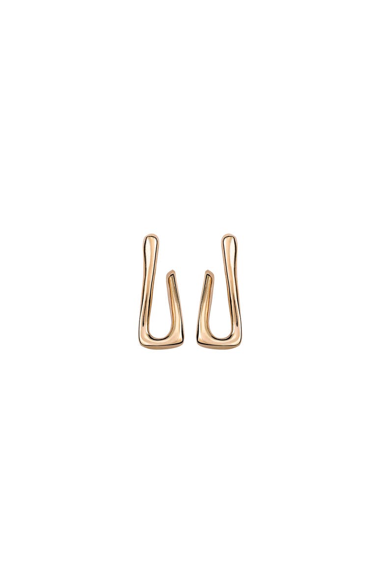 Wave Hoop Earrings, Main, color, Gold
