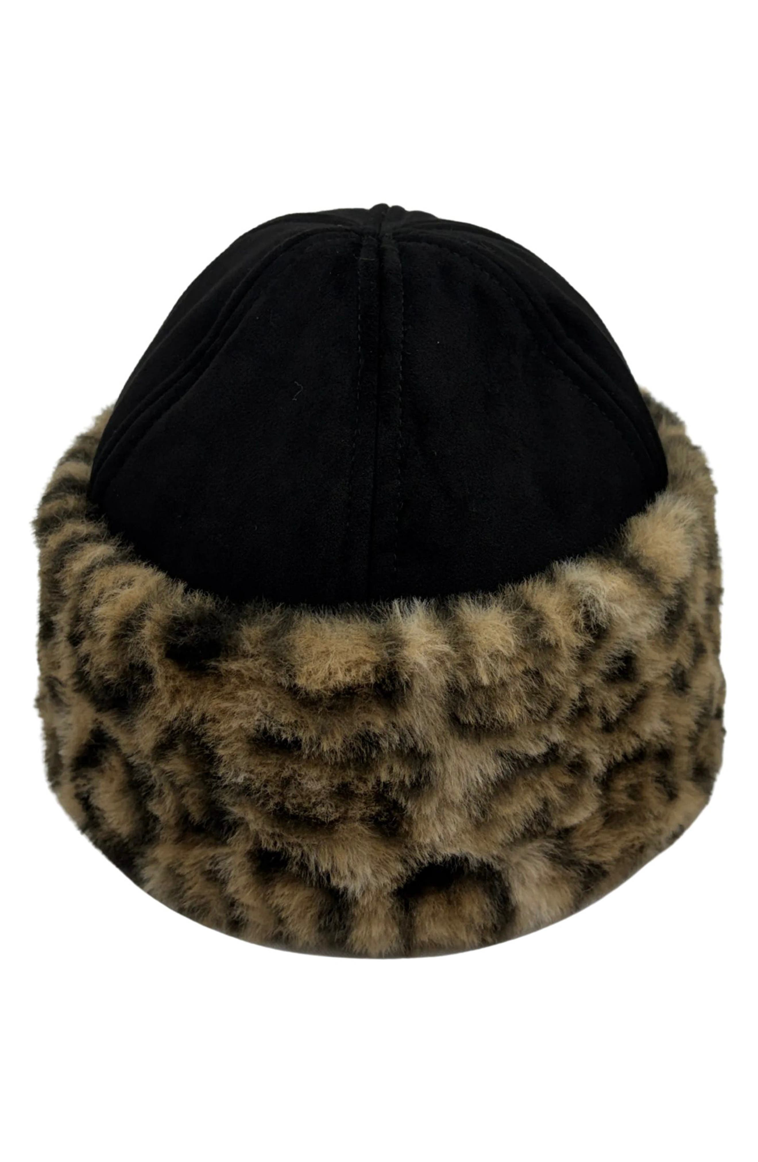 Faux Suede & Faux Fur Beanie