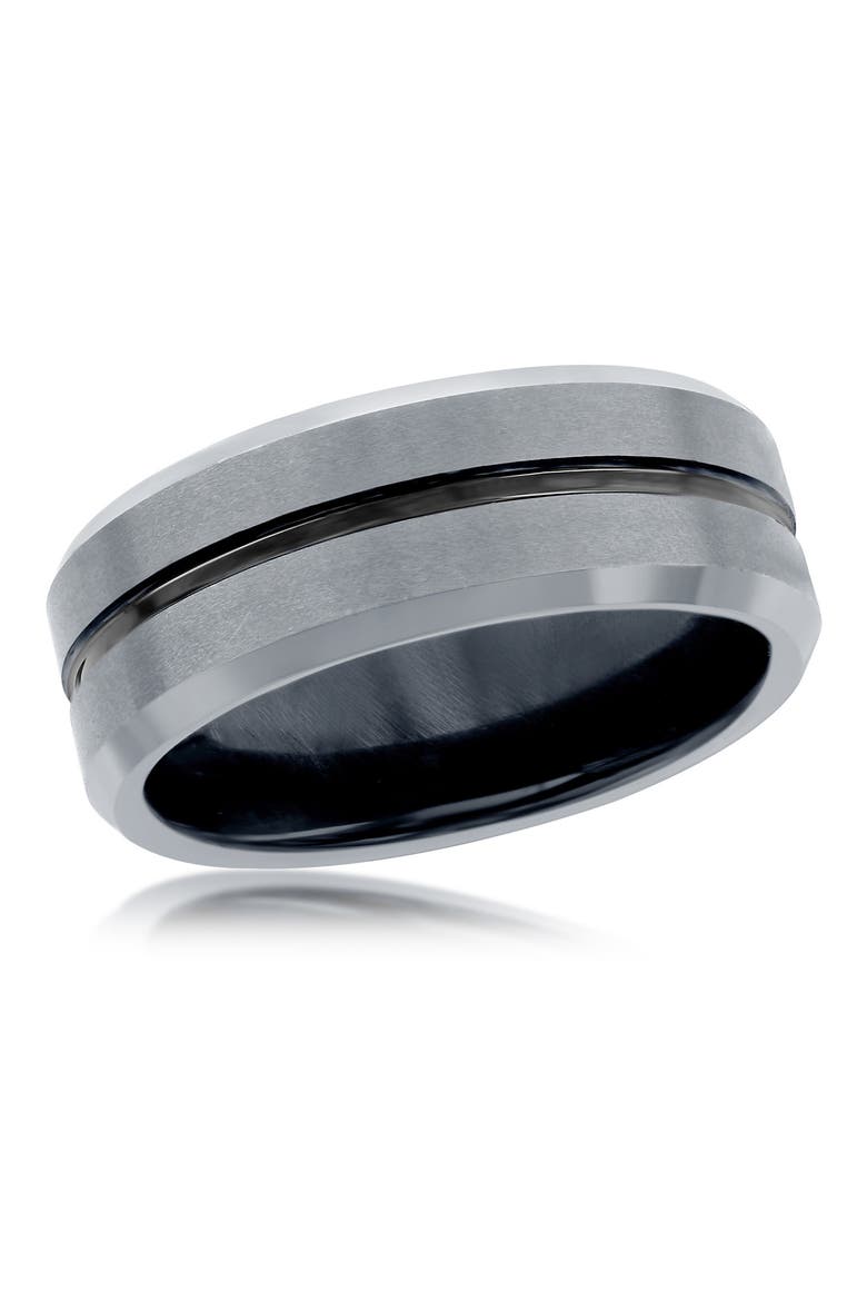 Two-Tone Tungsten Ring, Main, color, SILVER/BLACK