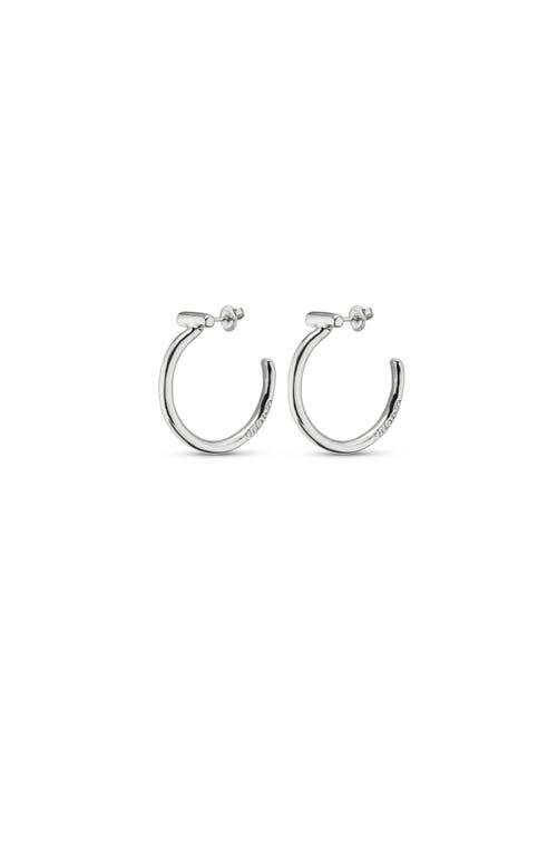 Unode50 Polished Round Earrings In Silver