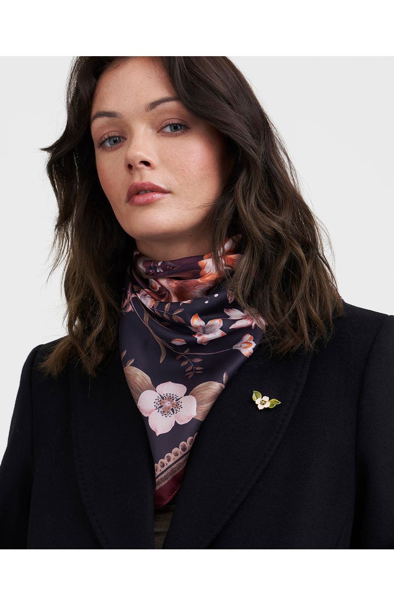 Fable England Poppy Anemone Enamel Brooch, Alternate, color, Gold