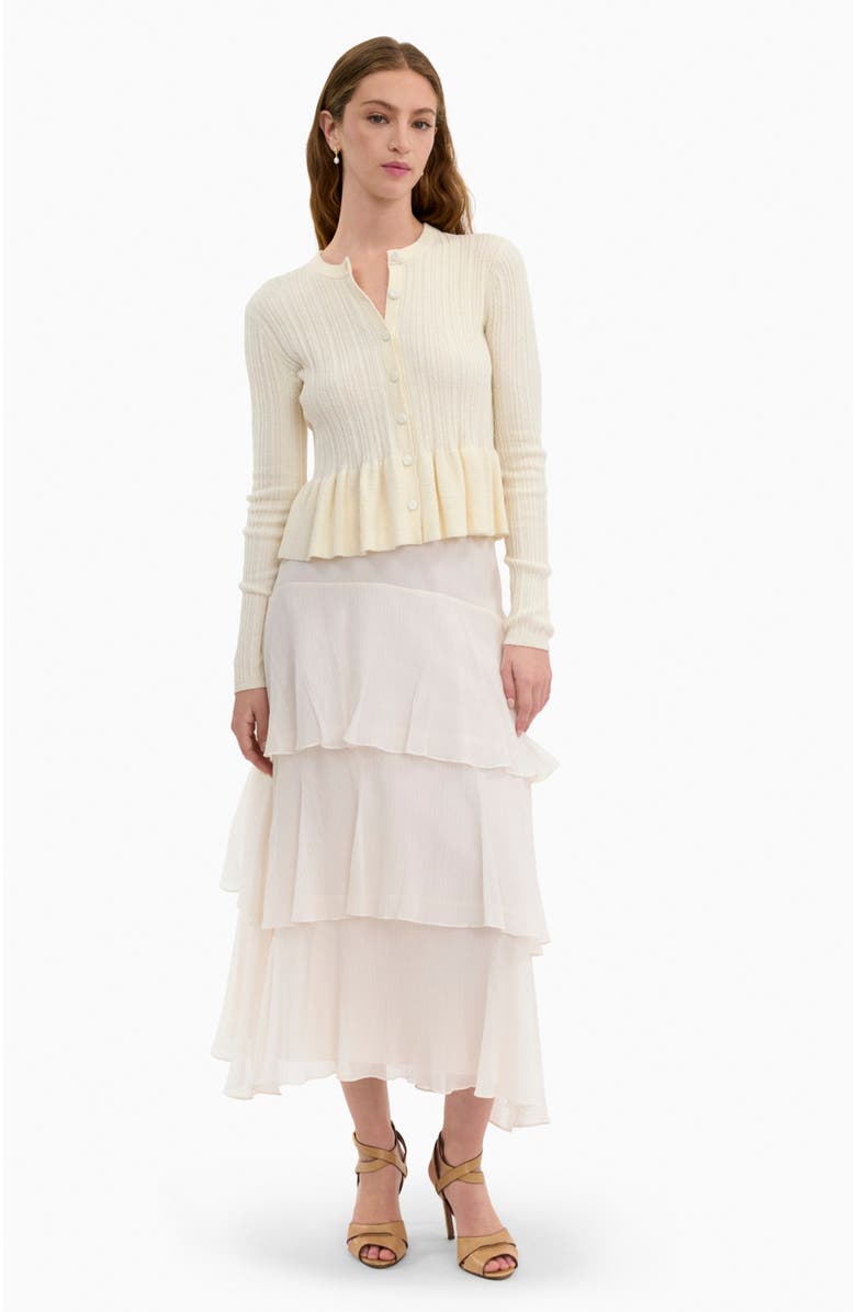 Rebecca Taylor Boucle Knit Cardigan, Main, color, Ivory