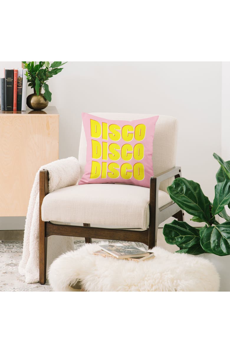 Deny Designs Disco Disco Disco Throw Pillow, Alternate, color, Pink