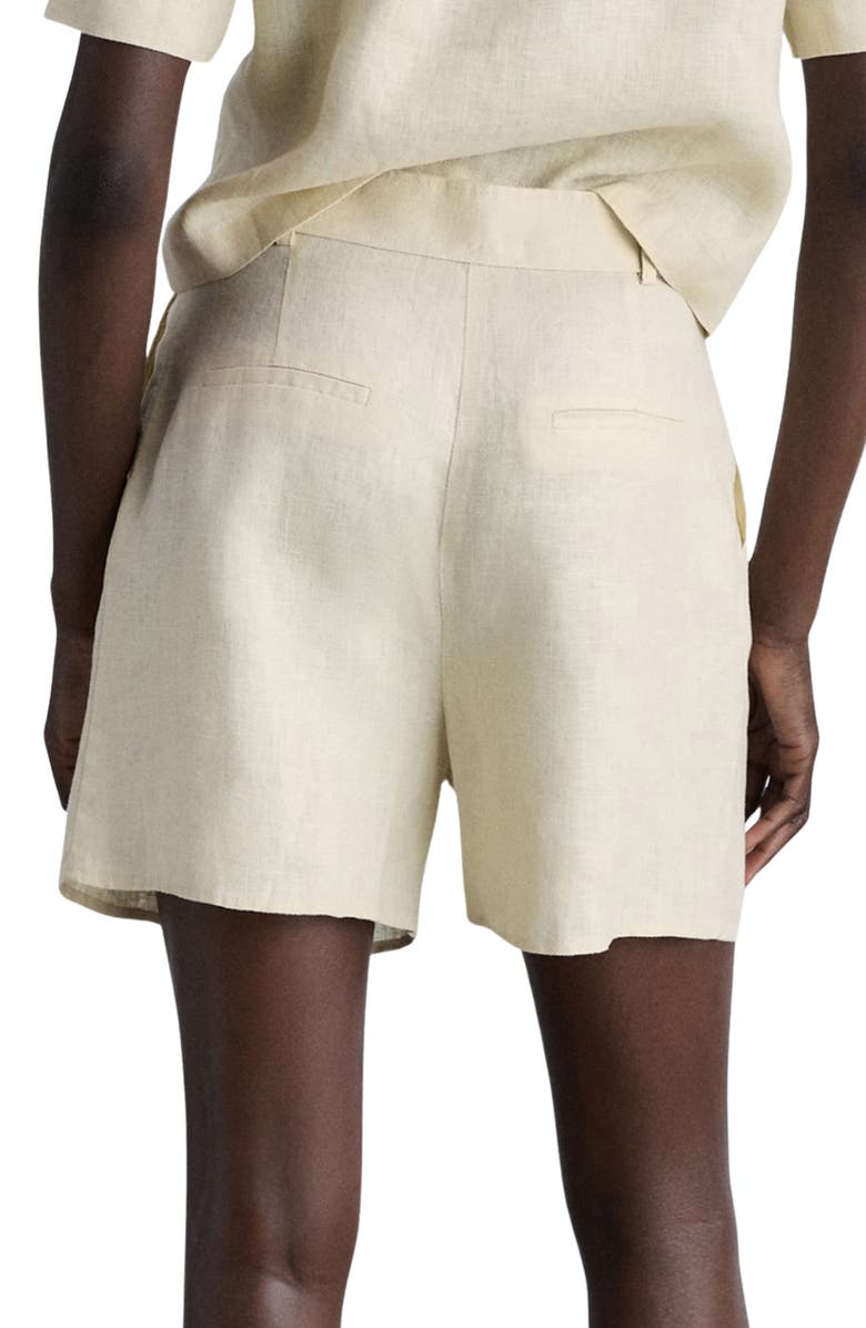 MANGO Belted Linen Shorts, Alternate, color,
