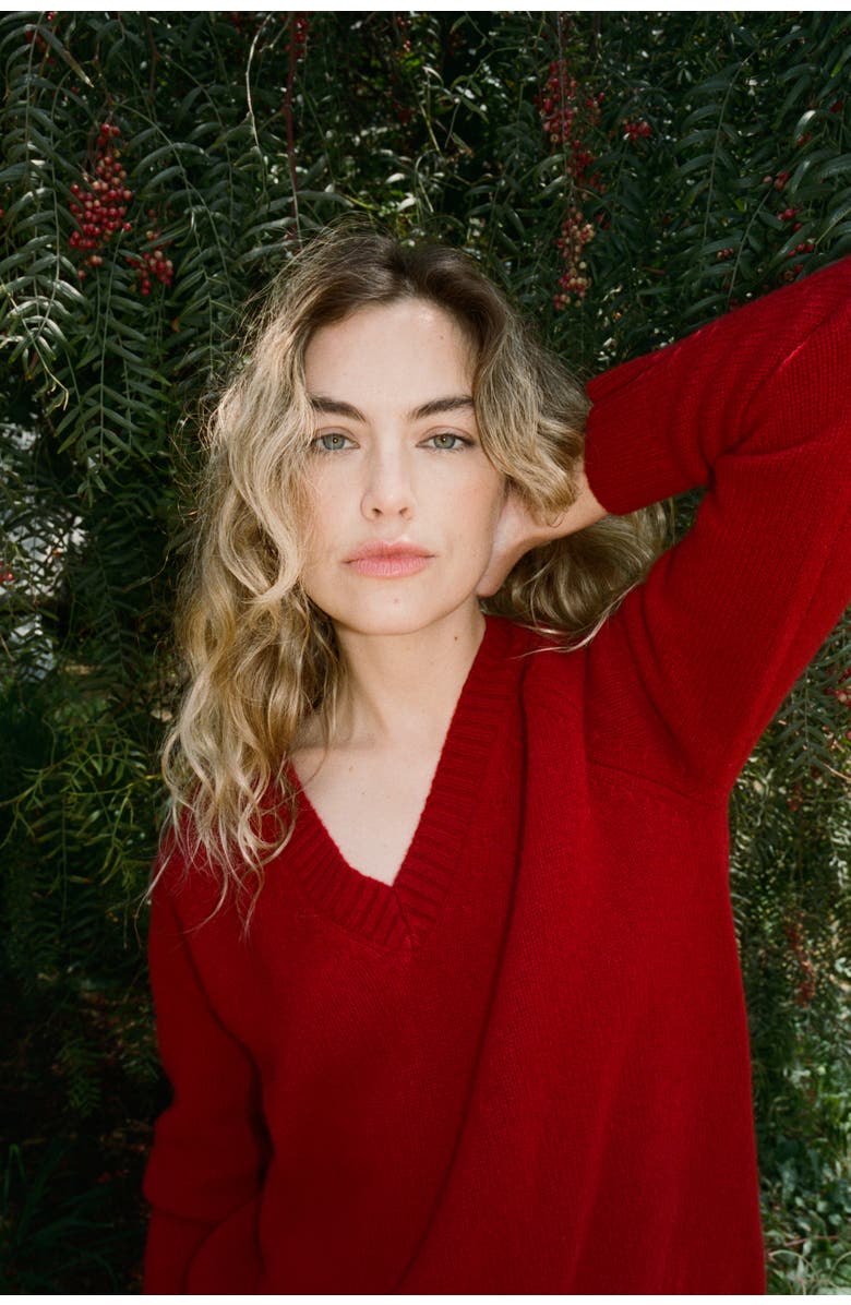 VIR VITA Amalia Sweater, Alternate, color, Cherry