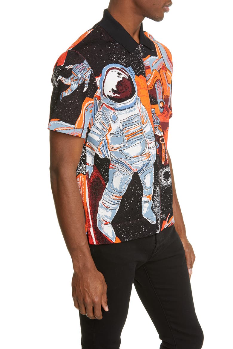 Astronaut Zip Front Shirt, Alternate, color, ORANGE