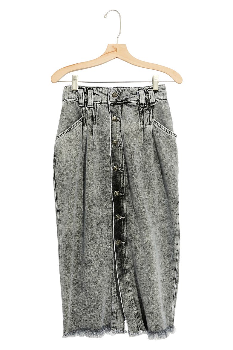 Sidney Denim Midi Skirt, Main, color, BLACK ACID