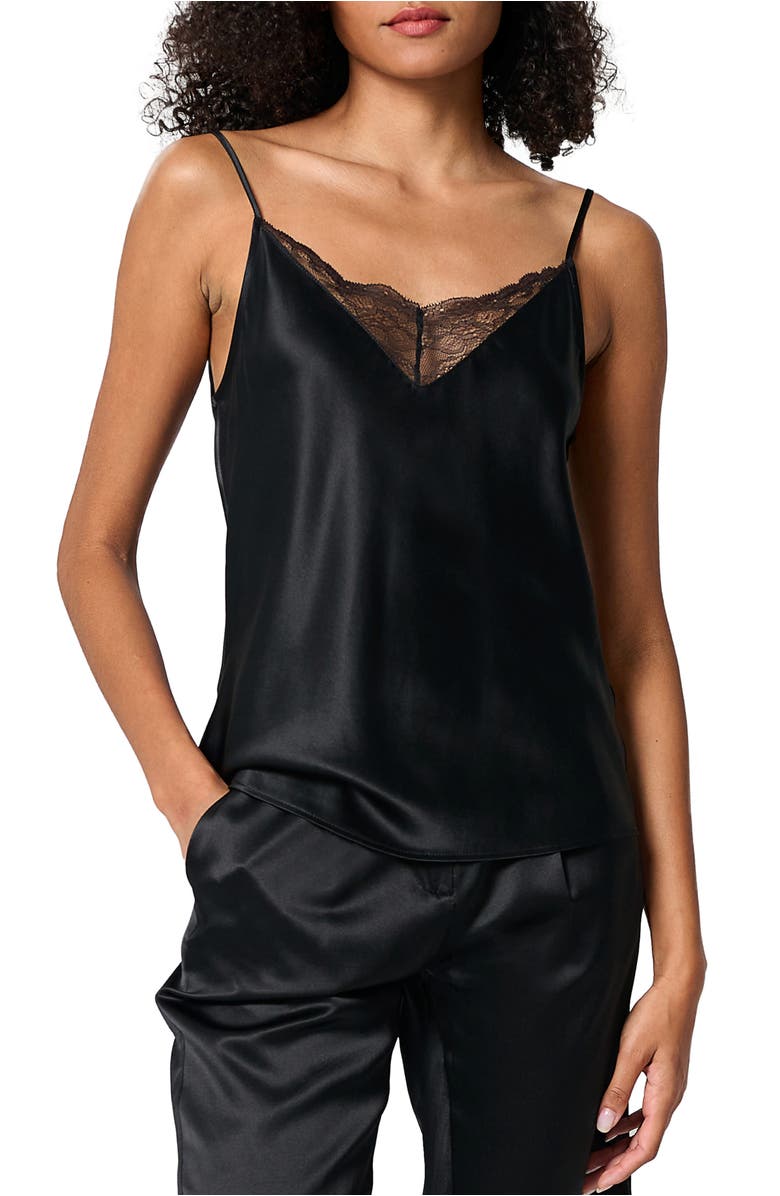 Lilysilk V Neck Lace Silk Camisole, Main, color,