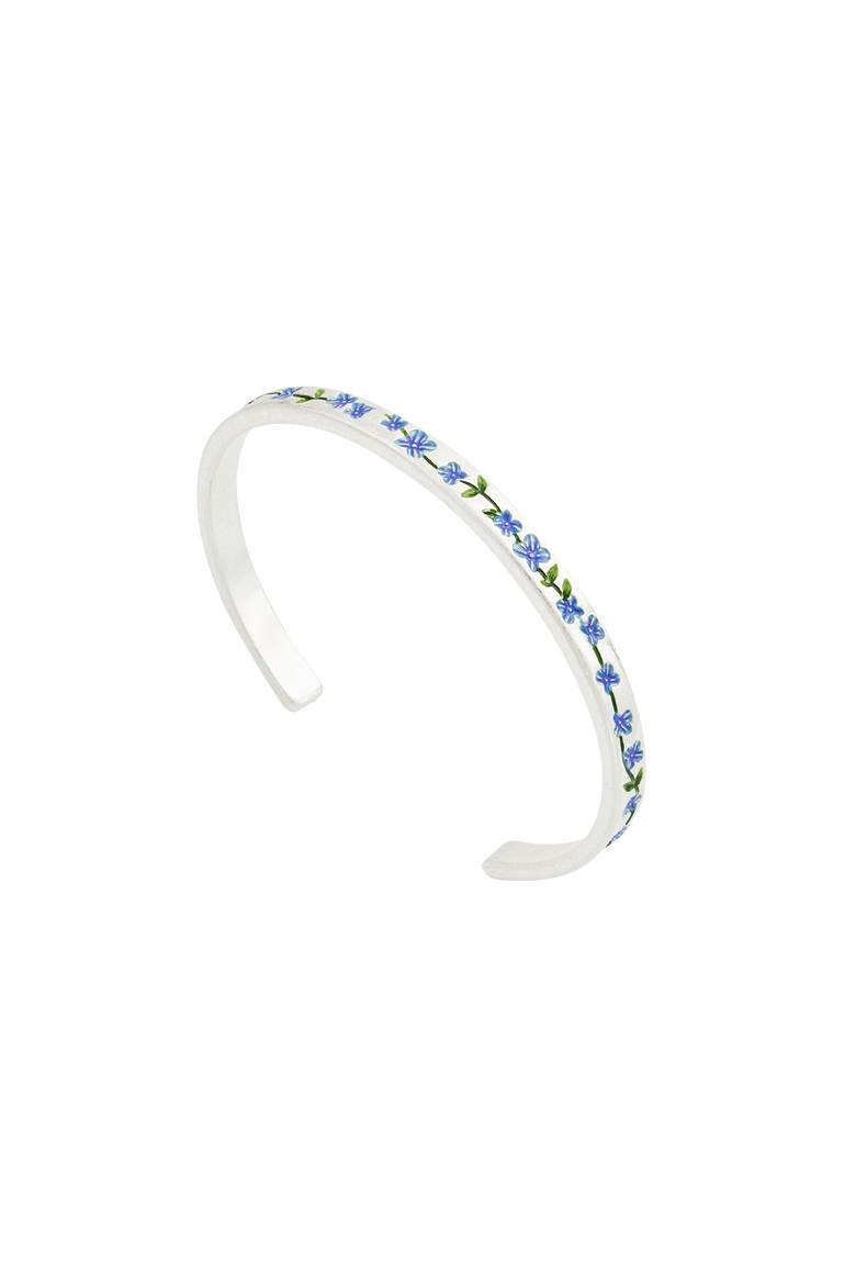 Forget Me Not Silver Bangle, Main, color, Silver