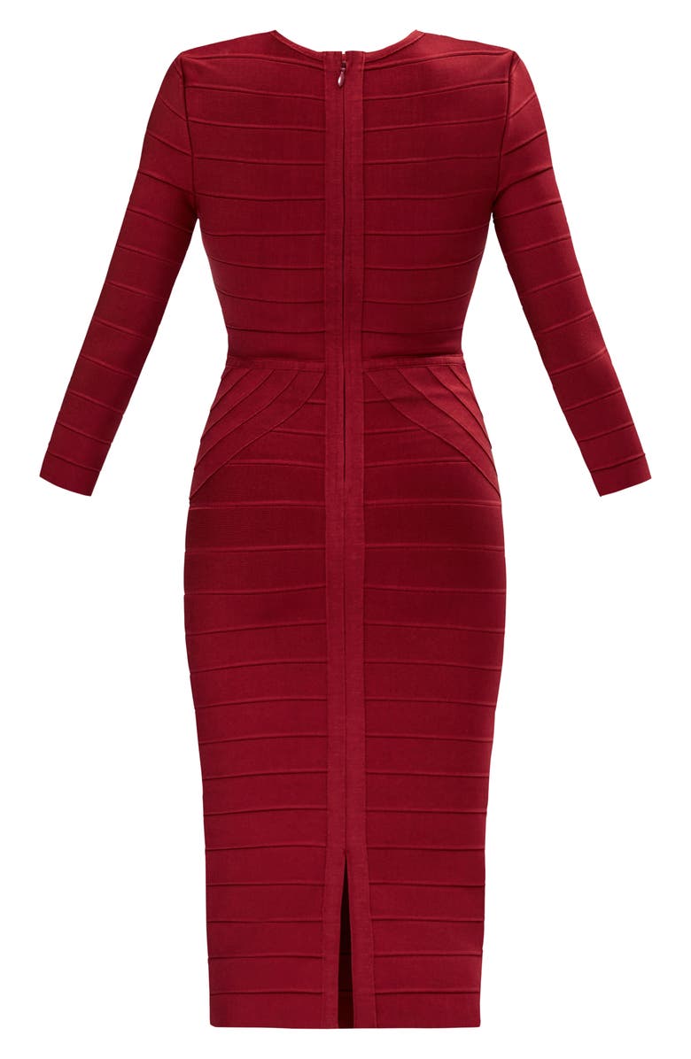Herve Leger The Athena Dress, Alternate, color, Cabernet