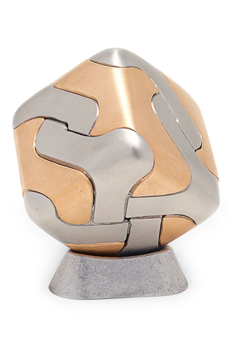 Tycho Cube Puzzle, Alternate, color, BRASS AND STAINLESS STEEL