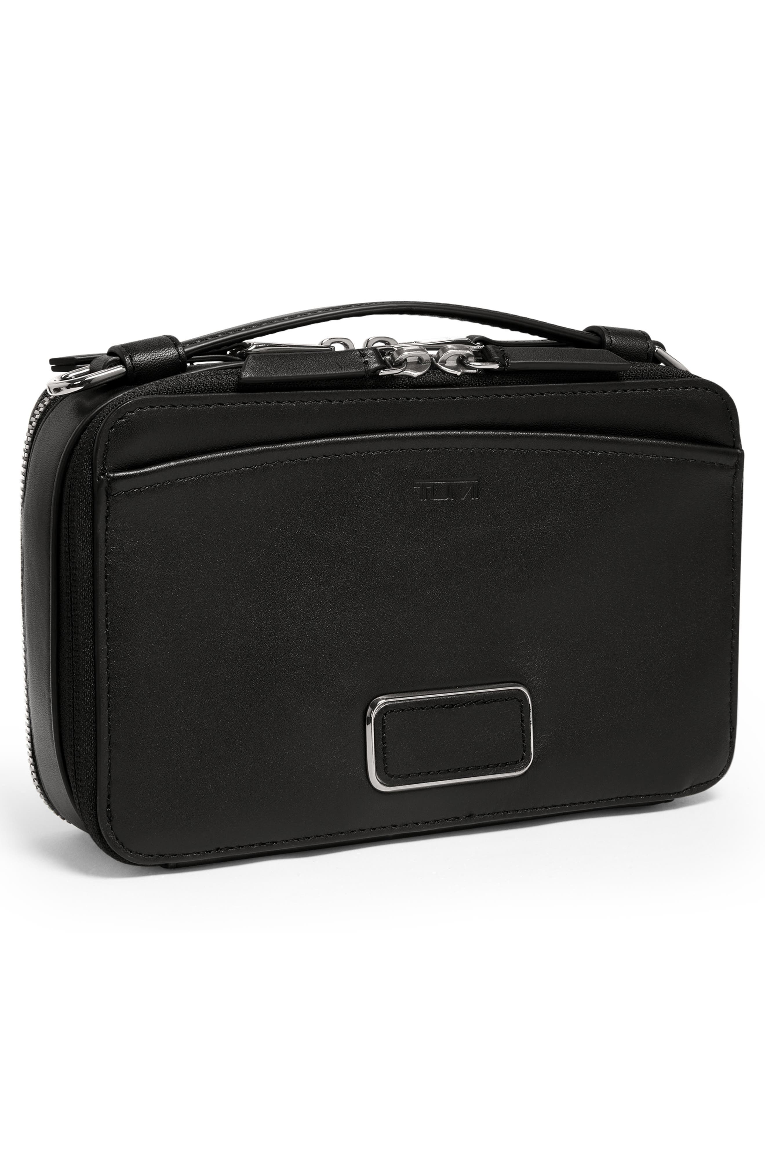 TUMI Myla Leather Crossbody Bag, Alternate, color, Black/ Gunmetal