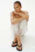 H&M Lace-trimmed Jacquard-jersey Pants