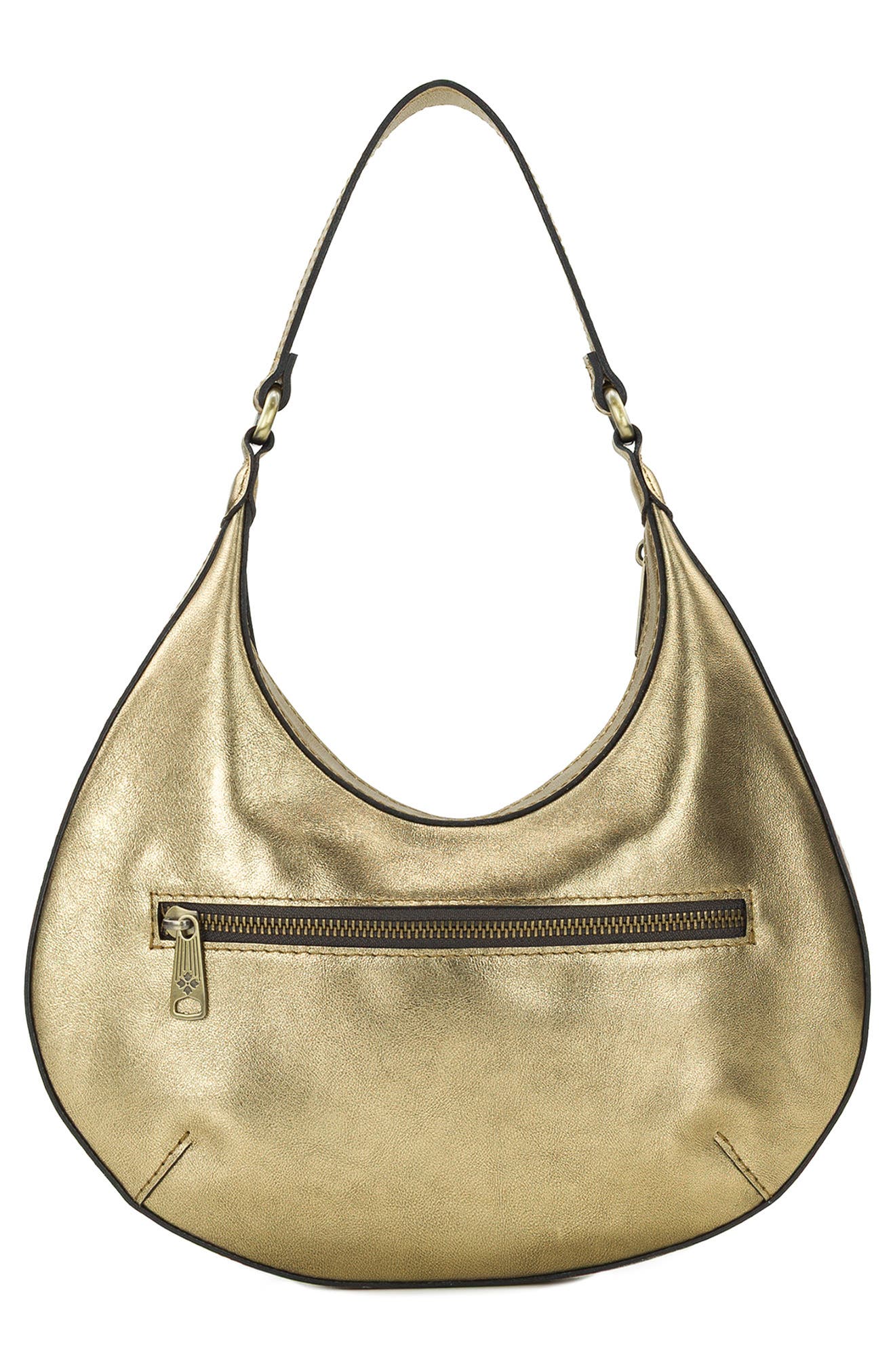 Patricia Nash Coco Crescent Shoulder Bag, Alternate, color, Antique Gold