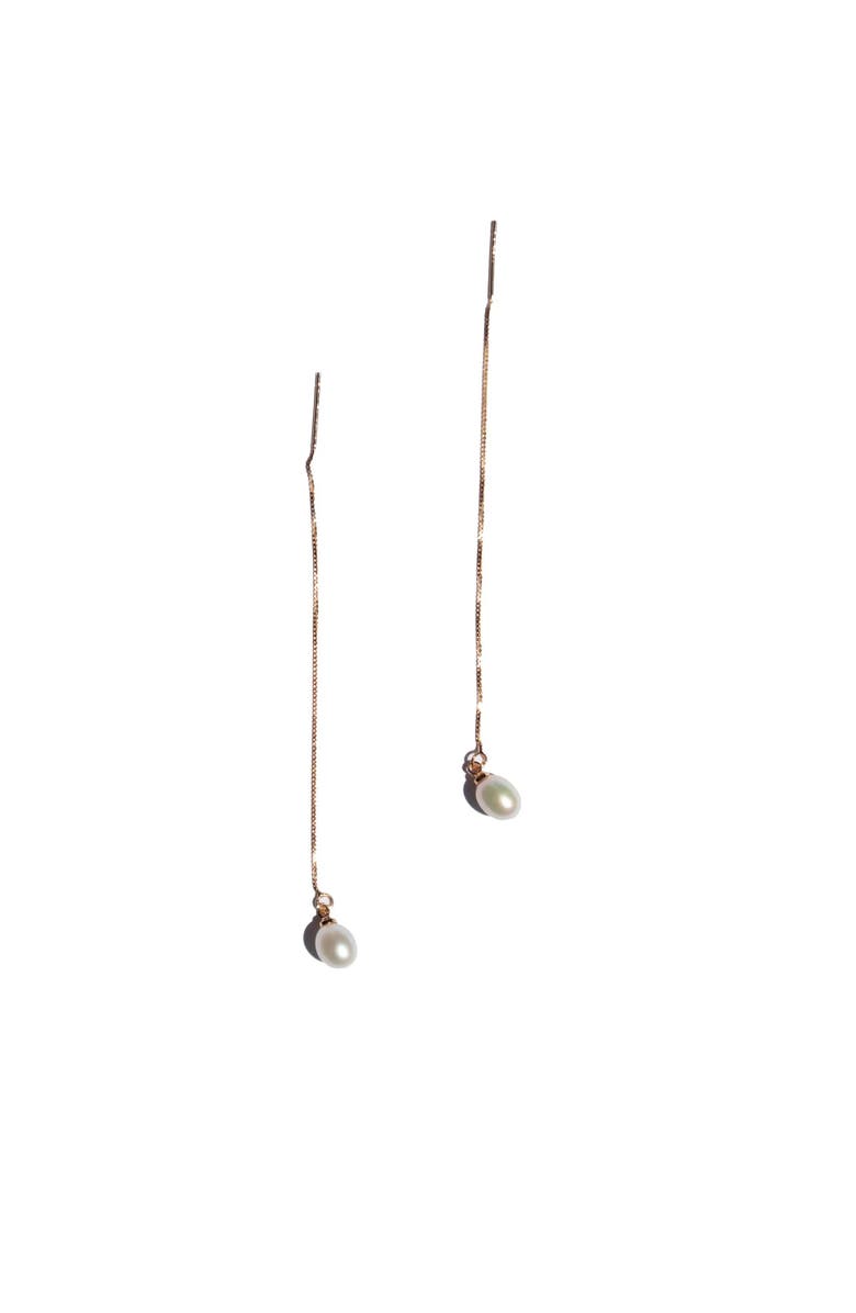 seree Lilith pearl thread earrings, Alternate, color, White