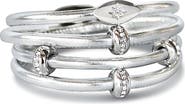 Liza Schwartz Set of 2 Starlight & Good Karma Metallic Leather Wrap Bracelets