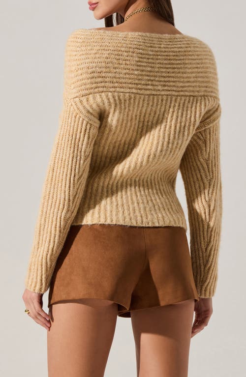 Astr The Label Franisbel Off The Shoulder Sweater In Brown