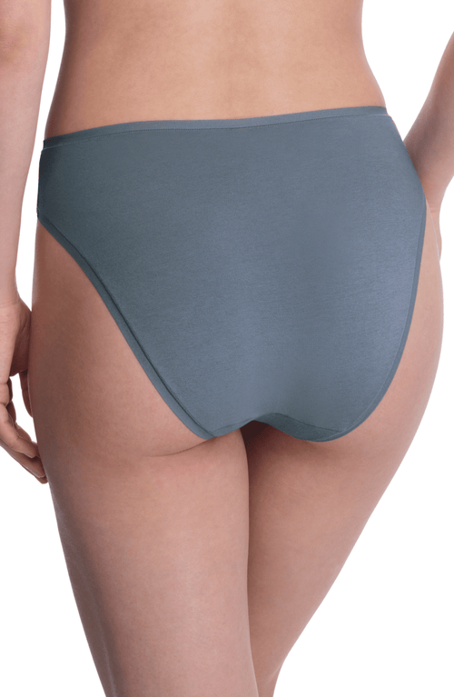 Natori Bliss Bare Cotton High Cut Brief In Blue