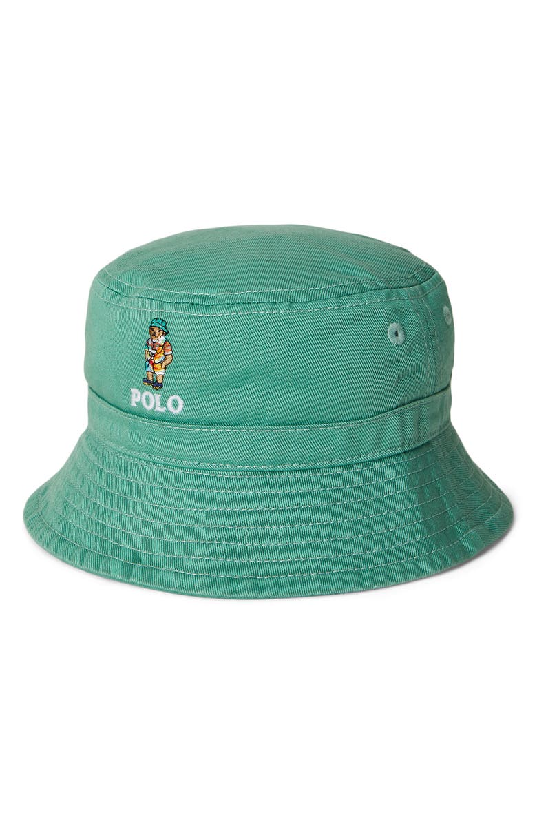 Ralph Lauren Polo Bear Embroidered Twill Bucket Hat, Main, color, 