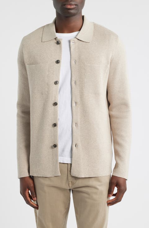 Cantor Knit Cotton Button-Up Overshirt