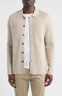 Robert Barakett Cantor Knit Cotton Button-Up Overshirt