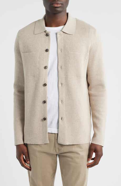 Robert Barakett Cantor Knit Cotton Button-Up Overshirt