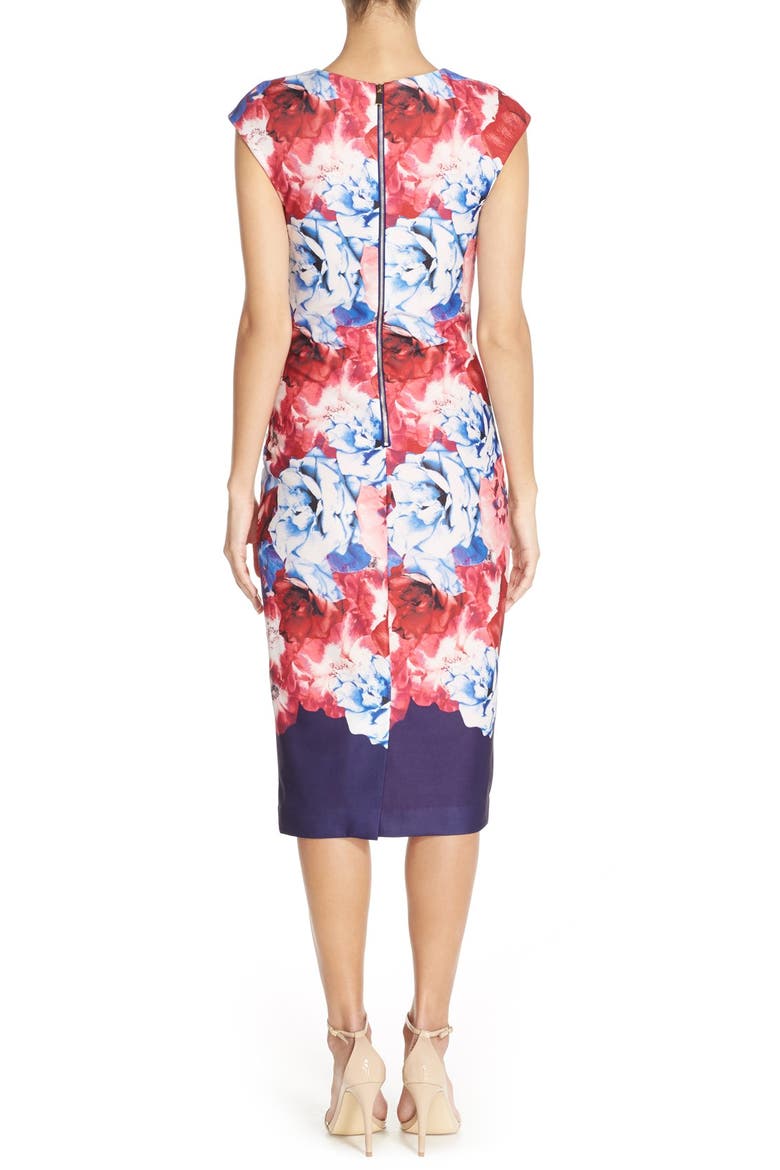 Floral Print Stretch Midi Dress, Alternate, color, PRINT