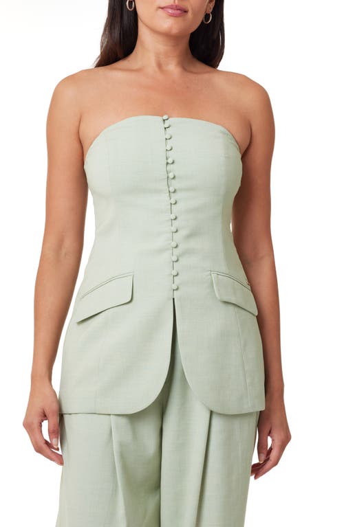 Scotch & Soda Strapless Tailored Top In Pistachio