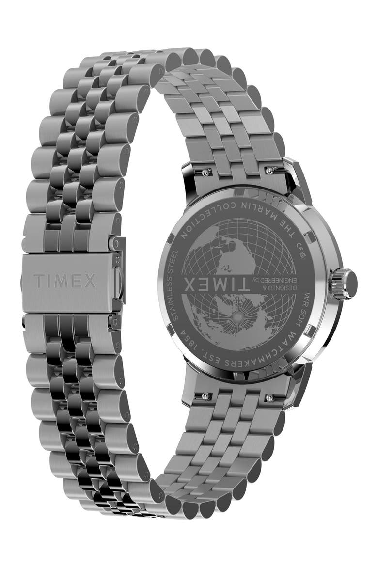 Marlin GMT Stainless Steel Bracelet Watch, Alternate, color, SILVER