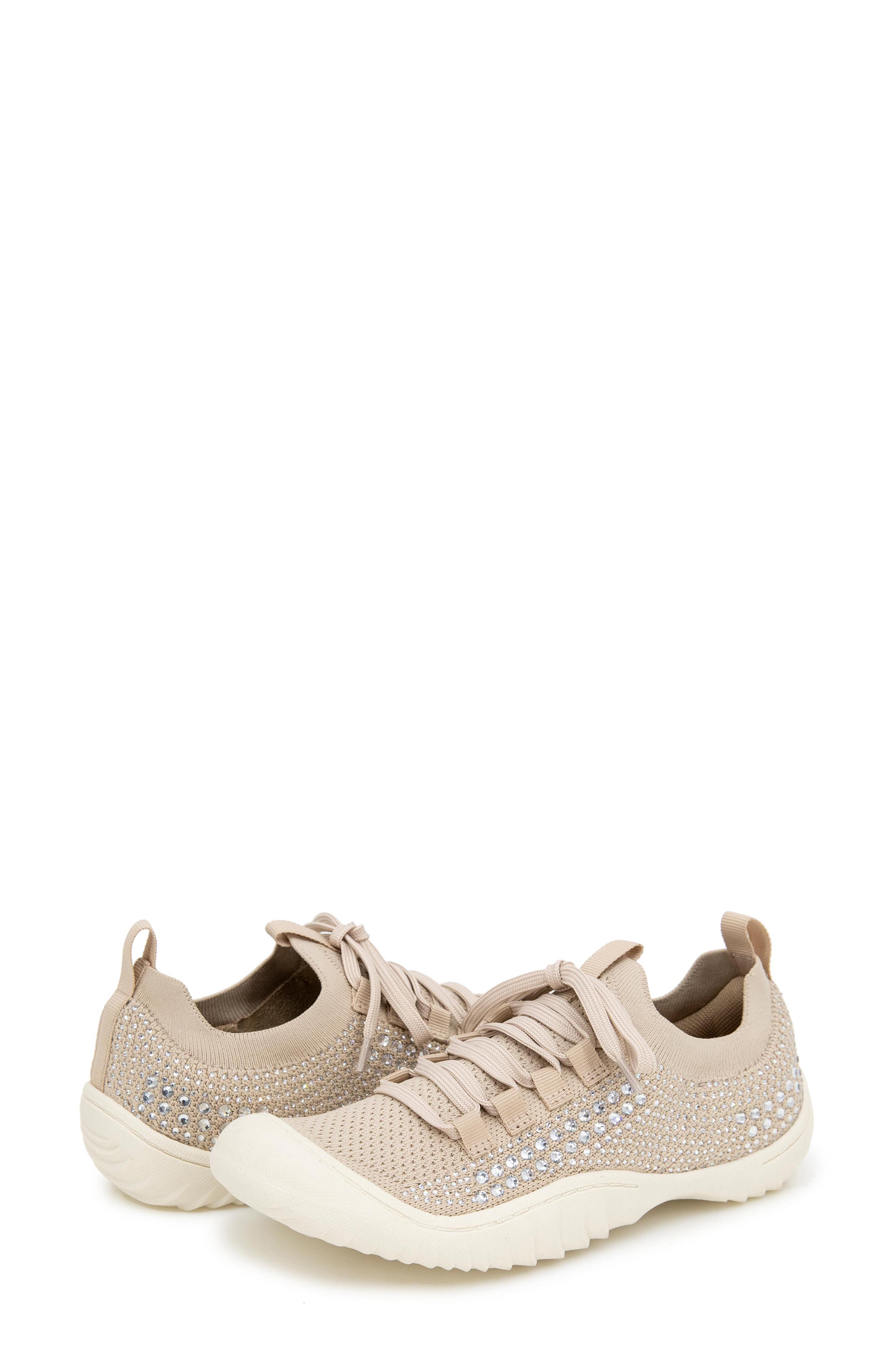 JBU Brittney Knit Slip-On Sneaker, Alternate, color, Light Taupe/ Jewel