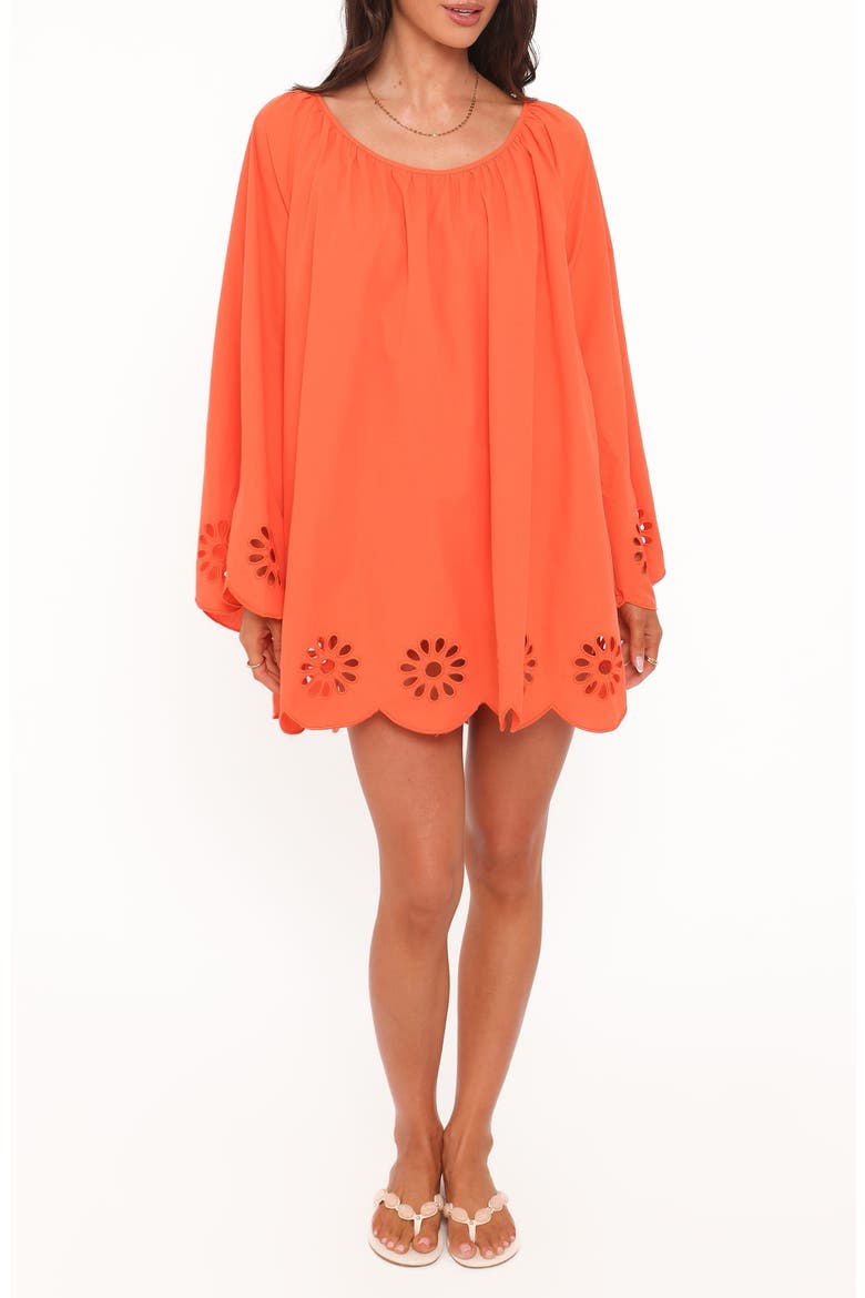 Tampa Long Sleeve Shift Minidress, Main, color, ORANGE