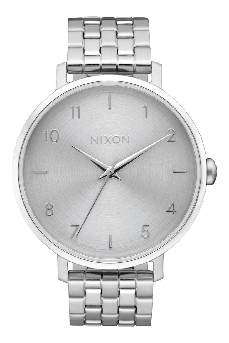 The Arrow Bracelet Watch, 38mm, Main, color, ALL SILVER