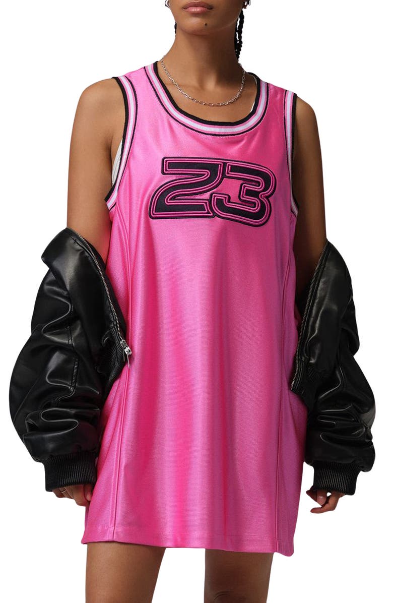 Jordan Flight 23 Graphic Jersey Dress, Main, color, Pink