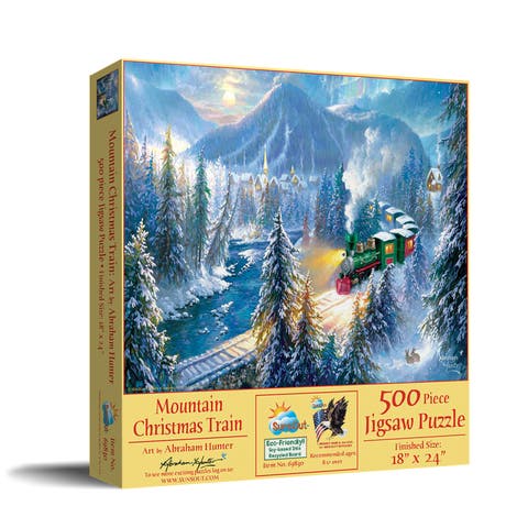 Mountain Christmas Train 500 piece Jigsaw Puzzle for Adults