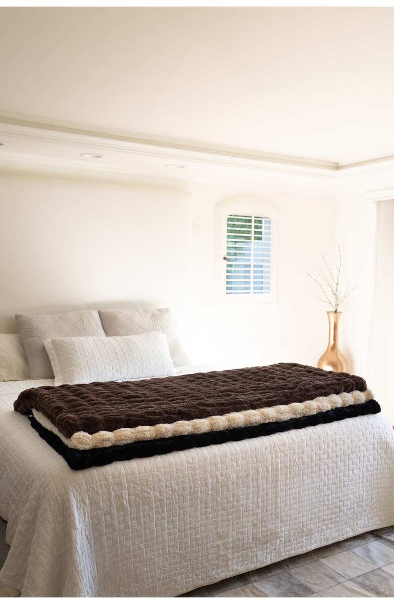 Sea To Me Blankets LA Escapade Faux Fur Throw Blanket, Alternate, color, Black