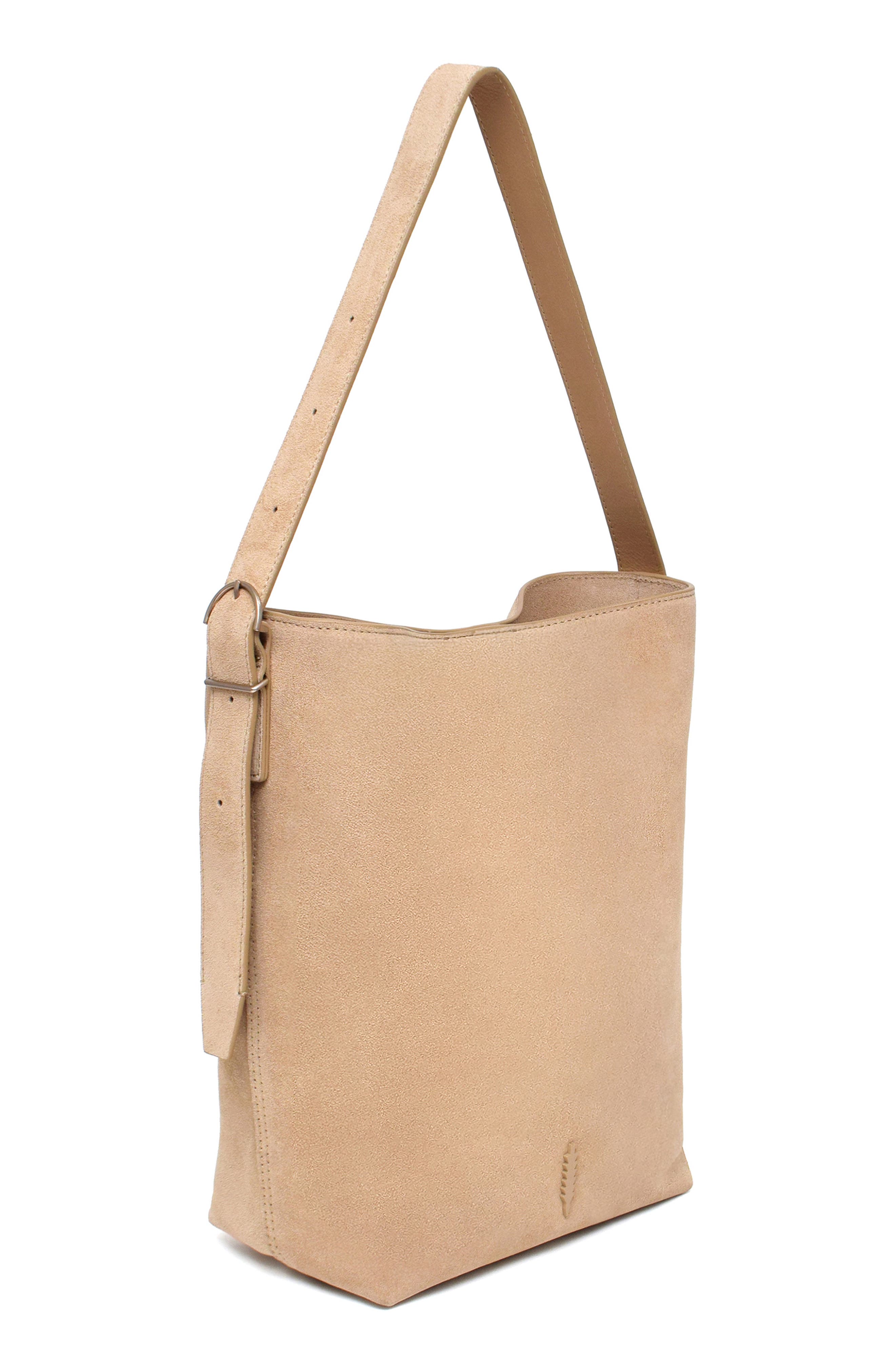 Thacker Jayden Large Suede Bucket Bag, Alternate, color, Nutmeg
