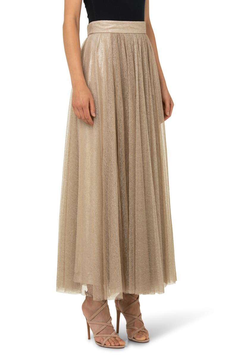 Akris Pleated Tulle & Jersey A-Line Skirt, Alternate, color,